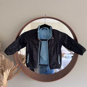 L.L. Bean Kids Puffer Jacket - Black and Light Blue